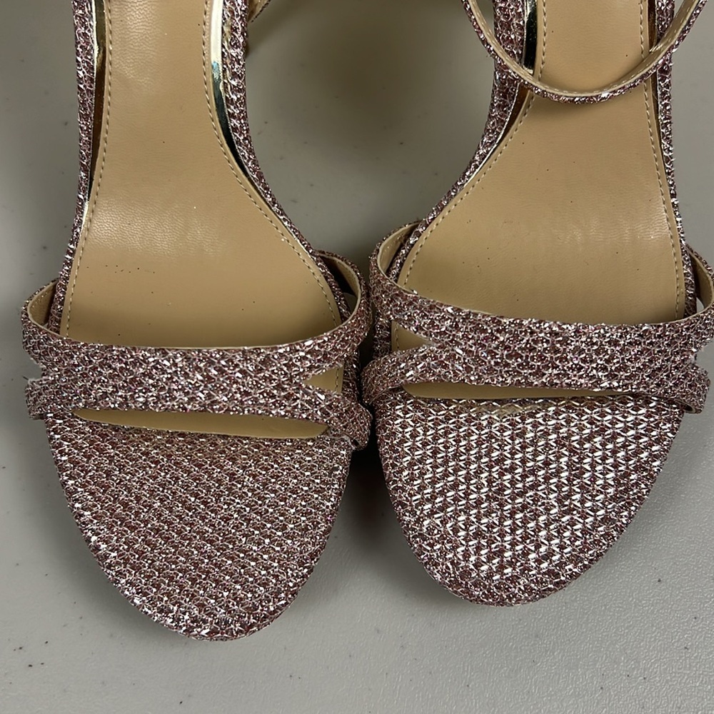 Jewel Badgley Mischka Pink Crystal Embellished Ankle-Strap Heels - Picture 12 of 16